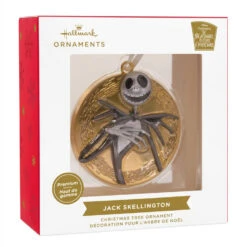 Disney Tim Burton's The Nightmare Before Christmas Jack Skellington On Moon Metal Hallmark Ornament -Hallmark Gift Shop Jack Skellington Gold Moon Christmas Ornament 3HCM4748 08