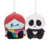 Better Together Disney Tim Burton's The Nightmare Before Christmas Jack And Sally Magnetic Hallmark Ornaments, Set Of 2 -Hallmark Gift Shop Jack Skellington and Sally Christmas Ornaments 3HCM2400 01