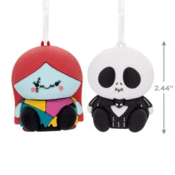 Better Together Disney Tim Burton's The Nightmare Before Christmas Jack And Sally Magnetic Hallmark Ornaments, Set Of 2 -Hallmark Gift Shop Jack Skellington and Sally Christmas Ornaments 3HCM2400 03