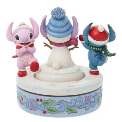Enesco Jim Shore Disney Stitch And Angel Build A Snowman Rotating Figurine, 6" -Hallmark Gift Shop Jim Shore Disney Stitch and Angel Snowman Figurine 6013061 02
