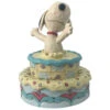 Enesco Jim Shore Snoopy Jumping Out Of Birthday Cake Figurine, 5.5" -Hallmark Gift Shop Jim Shore Peanuts Two Tier Cake Folk Art Figure 6005944 01