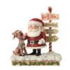 Enesco Jim Shore Rudolph, Santa And North Pole Sign Figurine, 7.68" -Hallmark Gift Shop Jim Shore Rudolph Santa North Pole Sign Figurine 6012715 01
