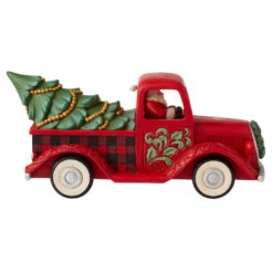 Enesco Jim Shore Highland Glen Santa Driving Red Truck Figurine, 5.71" H -Hallmark Gift Shop Jim Shore Santa Driving Red Truck Figurine 6012862 02
