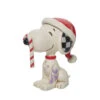 Enesco Jim Shore Peanuts Snoopy With Candy Cane Mini Figurine, 2.75" -Hallmark Gift Shop Jim Shore Snoopy Glitter Candy Cane Mini Figurine 6013048 01