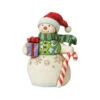 Enesco Jim Shore Snowman With Gift And Candy Cane Mini Figurine, 3.5" -Hallmark Gift Shop Jim Shore Snowman With GiftCandy Cane Mini Figurine 6009009 01