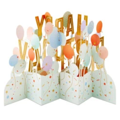 Hallmark 12.38" Jumbo Celebrate Big-Time 3D Pop-Up Birthday Card -Hallmark Gift Shop Jumbo Balloons and Confetti 3D PopUp Birthday Card 999WDR1209 04