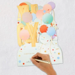Hallmark 12.38" Jumbo Celebrate Big-Time 3D Pop-Up Birthday Card -Hallmark Gift Shop Jumbo Balloons and Confetti 3D PopUp Birthday Card 999WDR1209 08
