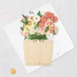 Hallmark Jumbo Flower Bouquet In Vase 3D Pop-Up Blank Card -Hallmark Gift Shop Jumbo Bouquet in Vase 3D PopUp Flower Card 1999WDR2991 05