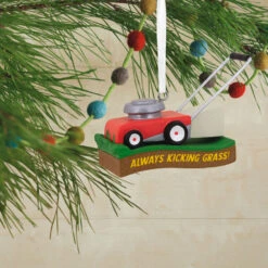 Kicking Grass Lawn Mower Hallmark Ornament -Hallmark Gift Shop Kicking Grass Lawn Mower Christmas Ornament 1HGO3054 02
