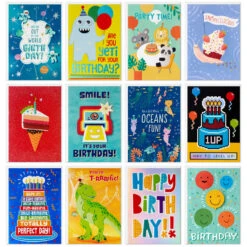 Hallmark Kids' Birthday Fun Assorted Boxed Birthday Note Cards, Pack Of 12