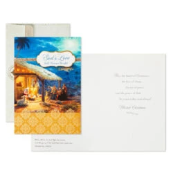 Hallmark Thomas Kinkade Manger Scene Religious Boxed Christmas Cards, Pack Of 12 -Hallmark Gift Shop Kinkade Manger Religious Boxed Christmas Cards 1DSH1018 03