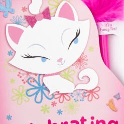 Hallmark Disney The Aristocats Marie Purr-fectly Sweet Birthday Card With Feather-Topped Pen -Hallmark Gift Shop Kitten Marie Birthday Card with Fancy Pen for Kids 759HFI1424 04