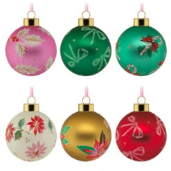 Lacey Chabert Collection Glass Hallmark Ornaments, Set Of 6 -Hallmark Gift Shop Lacey Chabert Collection Christmas Ornaments 3HCM5600 07