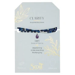 Silver, Lapis And Amethyst Wrap Bracelet/Necklace With Teardrop Charm