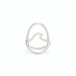 Pura Vida Statement Wave Silver Ring, Size 6