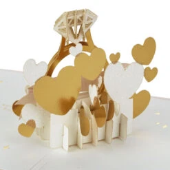Hallmark Wishing You A Lifetime Of Happiness Pop-Up Engagement Card -Hallmark Gift Shop LaserCut Diamond Ring Engagement Card 5RZH1350 04