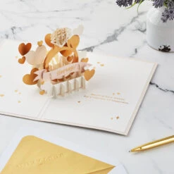 Hallmark Wishing You A Lifetime Of Happiness Pop-Up Engagement Card -Hallmark Gift Shop LaserCut Diamond Ring Engagement Card 5RZH1350 08