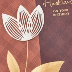 Hallmark Love The Man You Are Birthday Card For Husband -Hallmark Gift Shop LaserCut Tulip Flower Birthday Card for Husband 659MAN3953 05