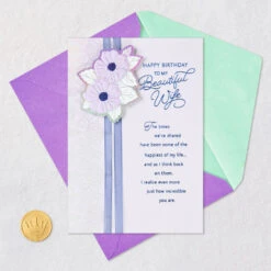 Hallmark You're An Incredible Woman Birthday Card For Wife -Hallmark Gift Shop Lavender Flowers Wife Birthday Card 759FBD4947 05