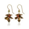 Silver Forest Gold-Tone Leaf And Beads Metal Drop Earrings -Hallmark Gift Shop Leaf and Autumn Beads Metal Drop Earrings NE1832B 01