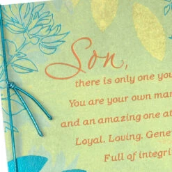 Hallmark You Are Your Own Man Birthday Card For Son -Hallmark Gift Shop Leaves on Light Green Birthday Card for Son 699MAN4436 04