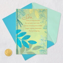 Hallmark You Are Your Own Man Birthday Card For Son -Hallmark Gift Shop Leaves on Light Green Birthday Card for Son 699MAN4436 05