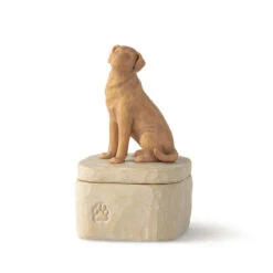 Willow Tree Light Brown Dog Figurine Keepsake Box