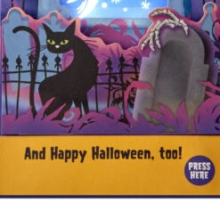 Hallmark Ghosts In The Graveyard Musical Pop-Up Halloween Card With Light -Hallmark Gift Shop LightUp Ghosts in Graveyard PopUp Halloween Card 1199HJD7061 03