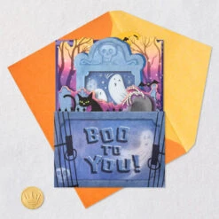Hallmark Ghosts In The Graveyard Musical Pop-Up Halloween Card With Light -Hallmark Gift Shop LightUp Ghosts in Graveyard PopUp Halloween Card 1199HJD7061 07