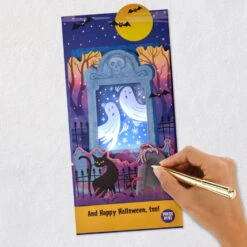 Hallmark Ghosts In The Graveyard Musical Pop-Up Halloween Card With Light -Hallmark Gift Shop LightUp Ghosts in Graveyard PopUp Halloween Card 1199HJD7061 08