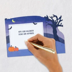 Hallmark Glowing Pumpkin Patch Musical 3D Pop-Up Halloween Card With Light -Hallmark Gift Shop LightUp Pumpkin Patch Musical Halloween PopUp Card 999HJD2045 09