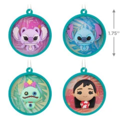 Mini Disney Stitch Scenes Shatterproof Hallmark Ornaments, Set Of 4 -Hallmark Gift Shop Lilo Stitch Christmas Ornaments 3HCM4194 04