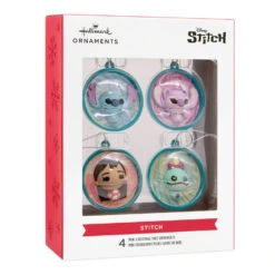 Mini Disney Stitch Scenes Shatterproof Hallmark Ornaments, Set Of 4 -Hallmark Gift Shop Lilo Stitch Christmas Ornaments 3HCM4194 08