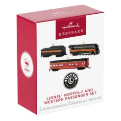 Hallmark Mini Lionel® Norfolk And Western Passenger Set Ornaments, Set Of 3 -Hallmark Gift Shop Lionel Train Cars Keepsake Ornament Set 5QXM9375 08