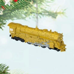 Hallmark Lionel® Trains New York Central 700E Hudson Locomotive Metallic Gold Metal Ornament -Hallmark Gift Shop Lionel Trains Gold Locomotive Keepsake Ornament 5QXE3502 02