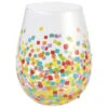 Enesco Lolita Confetti Handpainted Stemless Wine Glass, 20 Oz. 2 Enesco Lolita Confetti Handpainted Stemless Wine Glass, 20 Oz. -Hallmark Gift Shop Lolita Confetti Handpainted Stemless Wine Glass 6008464 01