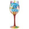 Enesco Lolita You're The Best Handpainted Wine Glass, 15 Oz. -Hallmark Gift Shop Lolita Youre the Best Handpainted Wine Glass 6008461 01
