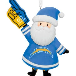 NFL Los Angeles Chargers Santa Fan Hallmark Ornament -Hallmark Gift Shop Los Angeles Chargers Santa Fan Christmas Ornament 1OSL2588 06