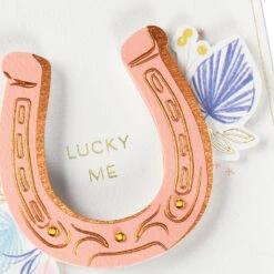 Hallmark Lucky Me Love Card -Hallmark Gift Shop Lucky Horseshoe and Leaves Romantic Love Card 759LAD2958 04