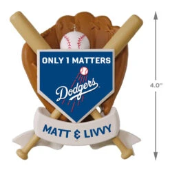 MLB Baseball Personalized Ornament, Dodgers™ -Hallmark Gift Shop MLB Baseball Personalized Ornament Dodgers 2499QHE1913B105 04