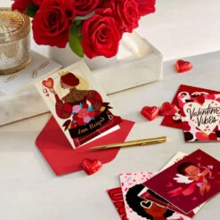 Hallmark Valentine Vibes Assorted Blank Valentine's Day Cards, Pack Of 36 -Hallmark Gift Shop Mahogany Vibes Blank Valentines Day Cards Assortment 5ETV1061 06