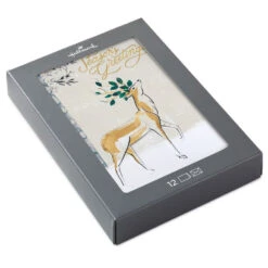 Hallmark Stately Deer In Snow Boxed Christmas Cards, Pack Of 12