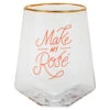 Hallmark Make My Rosé Geometric Stemless Wine Glass, 19 Oz. -Hallmark Gift Shop Make My Ros Geometric Stemless Wine Glass 1BRW3240 01