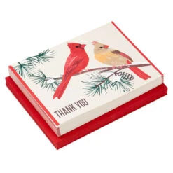 Hallmark Cardinals In Snow Blank Thank-You Cards, Pack Of 20