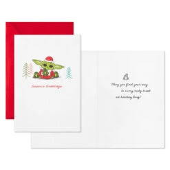 Hallmark Star Wars: The Mandalorian™ Grogu™ Frogs Boxed Christmas Cards, Pack Of 16 -Hallmark Gift Shop Mandalorian Grogu Frogs Boxed Christmas Cards 1XPX1291 03