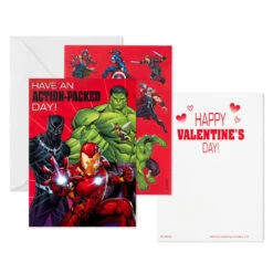 Hallmark Marvel Avengers Kids Assorted Valentines With Stickers, Pack Of 24 -Hallmark Gift Shop Marvel Avengers Kids Valentines Cards With Stickers 5ETV1027 03