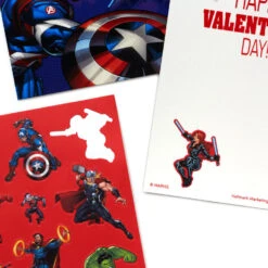 Hallmark Marvel Avengers Kids Assorted Valentines With Stickers, Pack Of 24 -Hallmark Gift Shop Marvel Avengers Kids Valentines Cards With Stickers 5ETV1027 05