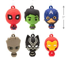 Mini Marvel Super Heroes Shatterproof Hallmark Ornaments, Set Of 6 -Hallmark Gift Shop Marvel Super Heroes Miniature Christmas Ornaments Set of 6 2HCM9228 03