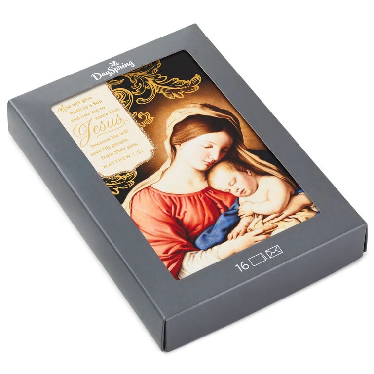 Hallmark Mary And Child Religious Boxed Christmas Cards, Pack Of 16 3 Hallmark Mary And Child Religious Boxed Christmas Cards, Pack Of 16