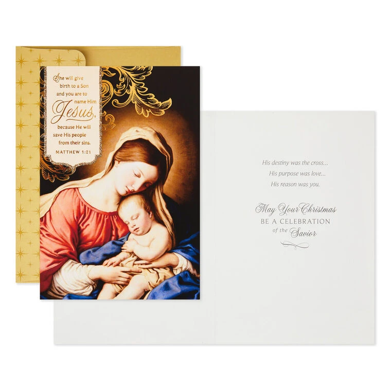 Hallmark Mary And Child Religious Boxed Christmas Cards, Pack Of 16 5 Hallmark Mary And Child Religious Boxed Christmas Cards, Pack Of 16 - Image 3